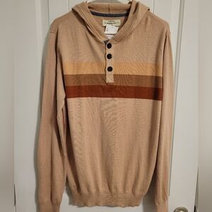 HAWKER RYE Premium Quality Cotton Cashmere Hooded Light Weight Sweater Size M